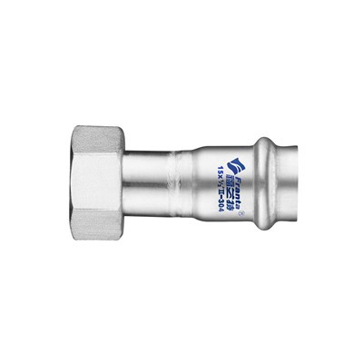 Rostfritt stål V-profil Crimp Fittings Union Adapter